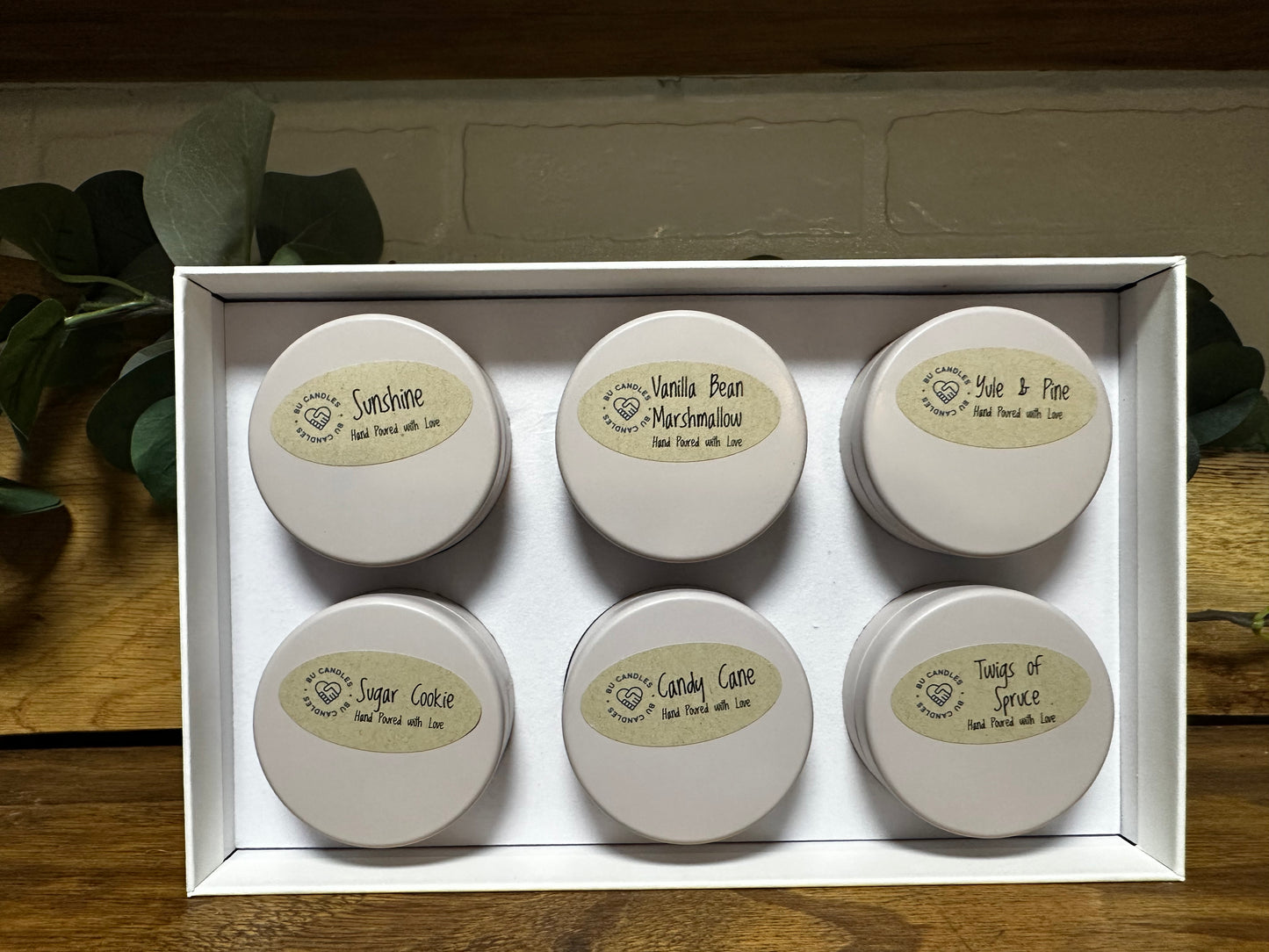 6 Candle Gift Box with Vogue Candle Tins