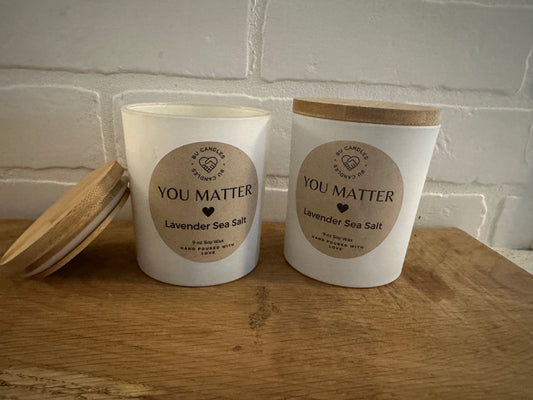 You Matter - Lavender Sea Salt - White Matte Jar with Bamboo Lid