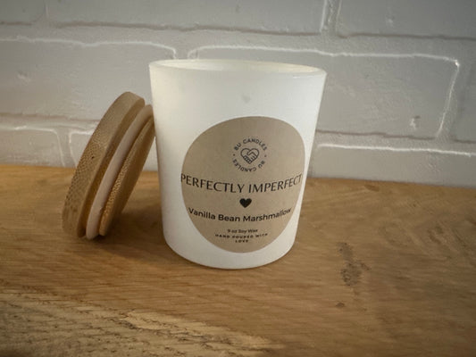 Perfectly Imperfect - Vanilla Bean Marshmallow - White Matte Jar with Bamboo Lid
