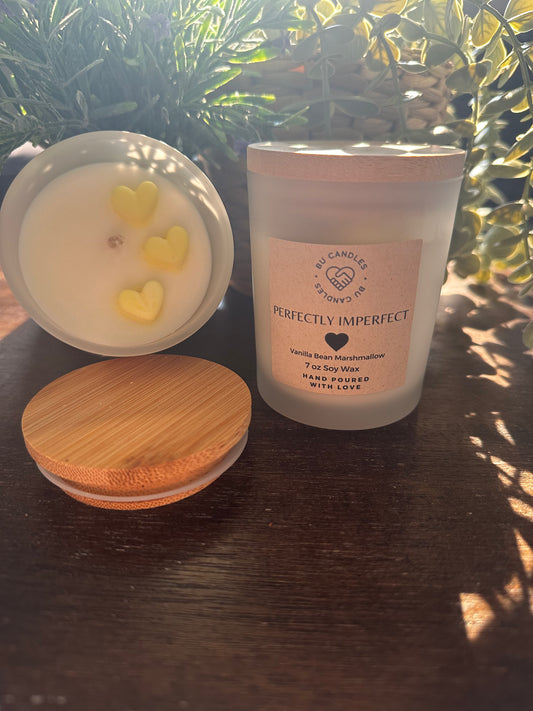 WHITE FROSTED 7 oz Candles with Bamboo Lids and cotton wicks - SUMMER CANDLE BLOW OUT SALE