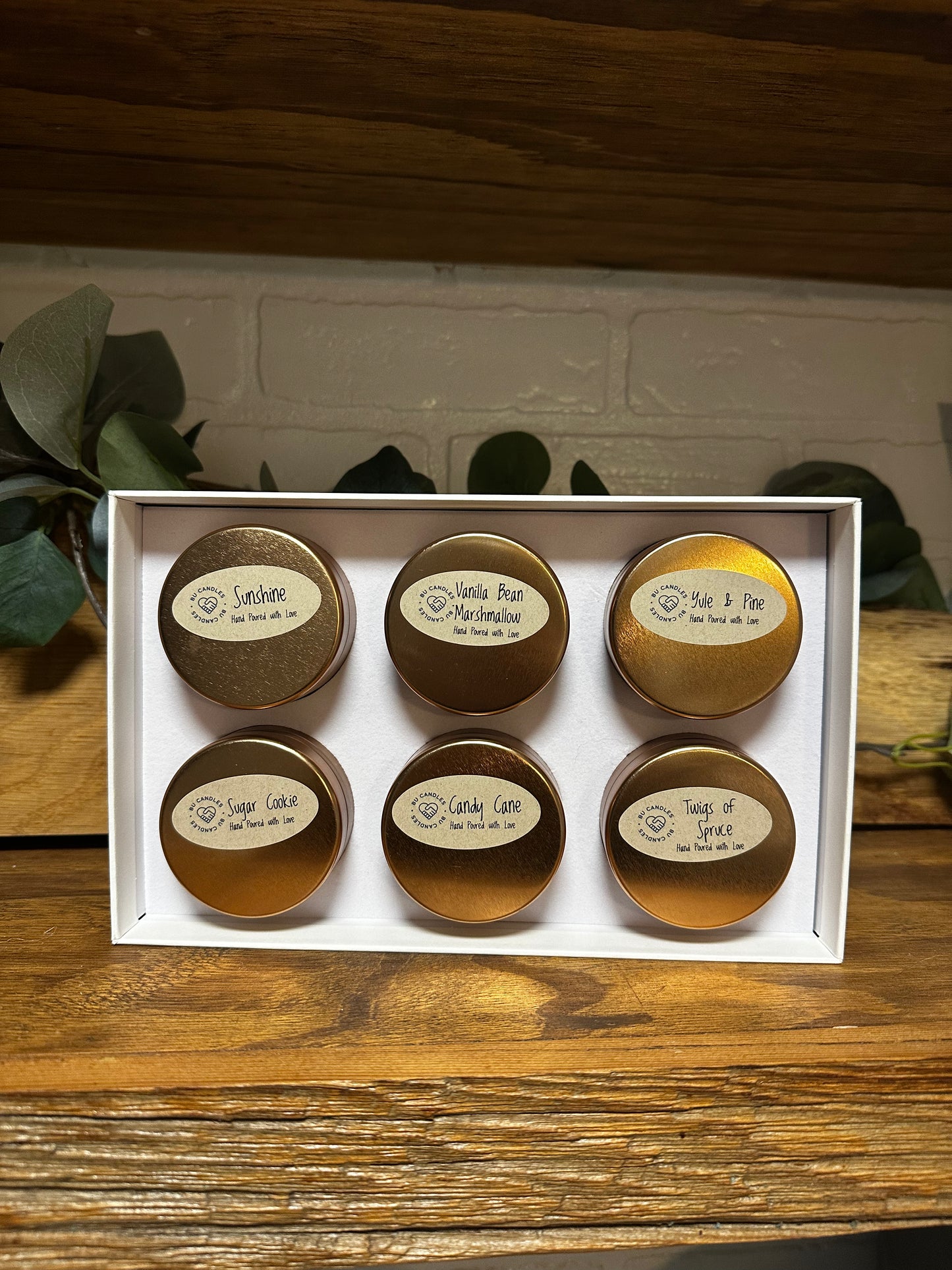 6 Candle Gift Box with Vogue Candle Tins